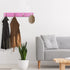 Wall Mounted Coat Rack Ethuh Rustic Wall Hook Solid Wood Hat Hanger Entryway Hanging Coat Rack4 Silver Metal for Entryway, only 1screws to Hold The Hooks Rack (Pink Nickel-Plated)