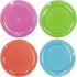 Party Essentials Hard Plastic 6-Inch Round Party/Dessert Plates, Assorted Neon, 40-Count