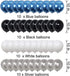 28th Birthday Decorations for Men Women Boy Girl,Blue Black Birthday Party Supplies with 28 Silver Number Balloon Happy Birthday Banner for 28th and 82nd Birthday Party
