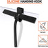 Arcedo Shower Squeegee for Shower Glass Door, 11 Inch Silicone Household Squeegee for Window, Tile, and Car Glass, All Purpose Bathroom Cleaning Tool, Includes Hook, Black