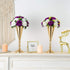 2 Pcs Set Metal Wedding Flower Trumpet Vase Stand Table Decorative Centerpiece Artificial Flower Arrangements for Anniversary Ceremony Party Birthday Event Aisle Home Decoration (Gold)