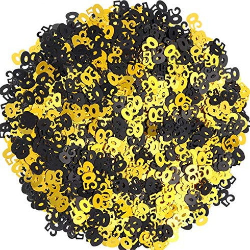 WILLBOND 50th Birthday Confetti 50 Number Confetti 50th Party Confetti for Party Supplies (Gold and Black, 4200 Pieces)