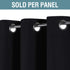 100% Blackout Curtains for Patio Sliding Door, Thermal Insulated Full Blackout Curtains for Bedroom Living Room Curtains 96 inches Long, Grommet Top Window Shades - Solid Jet Black (Set of 1 Panel)