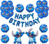 36PCS Lilo and Stitch Balloons, Stitch Happy Birthday Balloons Aluminum Foil Letters Banner Balloons Decoration, Children's Birthday Party Supplies
