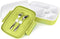 LS LifeStyle Bento Lunch Box 5 Compartments For Kids, Adults Leakproof, Microwave and Dishwasher Safe, BPA Free Container (Fork + Spoon included) (Green)