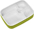 LS LifeStyle Bento Lunch Box 5 Compartments For Kids, Adults Leakproof, Microwave and Dishwasher Safe, BPA Free Container (Fork + Spoon included) (Green)