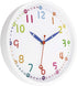 Lumuasky Colorful Wall Clock for Kids 12 Inch Silent Non-Ticking Battery Operated Clock for Nursery Classroom School Office Bedroom Living Room Kitchen