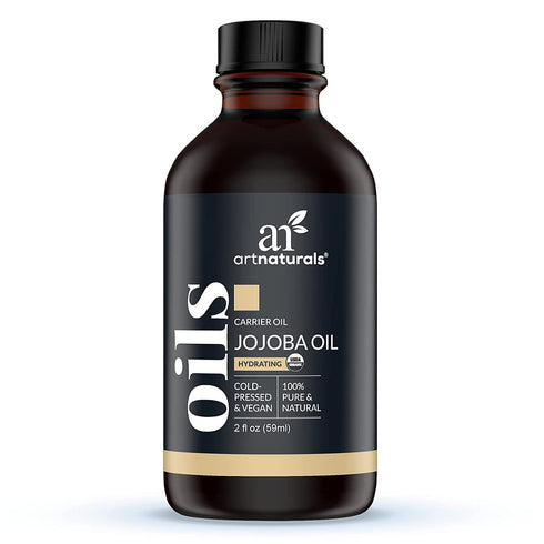 artnaturals USDA Organic Jojoba Oil - (2 Fl Oz / 60ml) - 100% Pure Golden Cold Pressed Carrier Oil - Sensitive Skin, Face Hair, Nails and Cuticle - Dry Scalp Blemish and Acne Treatment