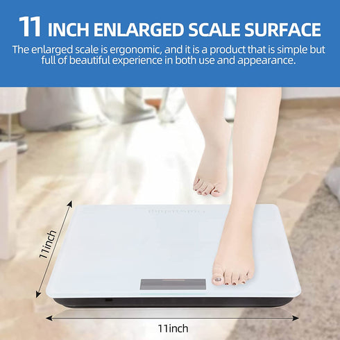 Digital Body Weight Scale, Smart Body Composition Scales for Body Weight, Digital Bathroom Scale with App for Weight Tracker, BMI, Max 400lb1 (White)