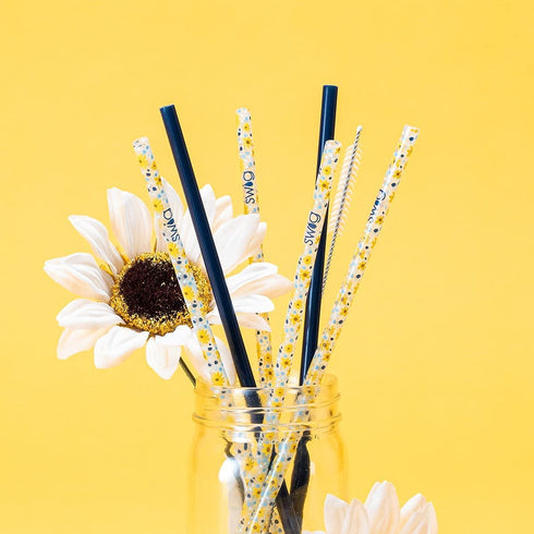 Swig Life Luxy Leopard + Blush Tall Straw Set & Cleaning Brush, Each Straw is 10.25 inch Long (Fits Swig Life 20oz Tumblers, 22oz Tumblers, and 32oz Tumblers)