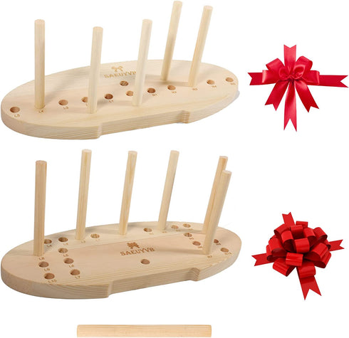 Bow Maker for Ribbon, Holiday Wreaths,Wooden Wreath Bow Maker Tool for Creating Gift Bows, Party Decorations, Hair Bows, Corsages, Holiday Wreaths, Various Crafts(Double-Sided)
