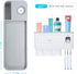 Pretigo Toothbrush Holder Easy Install Large Capacity Storage, with Cosmetic Drawer Organizer and Toothbrush Rack, Integrated with Automatic Toothpaste Dispenser, Space Saving with Magnetic Cup Design