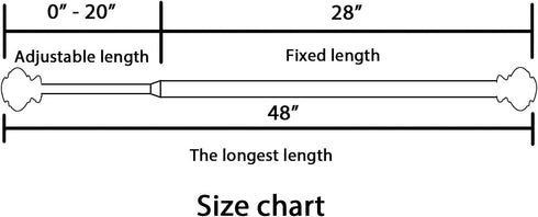 H.VERSAILTEX Window Curtain Rods for Windows 28 to 48 Inches Adjustable Decorative 3/4 Inch Diameter Single Window Curtain Rod Set with Classic Finials, Black with Antique Bronze Finishing