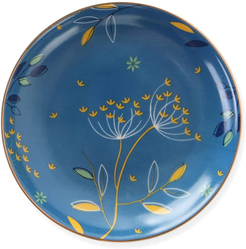 Ceramic Ring Dish Jewelry Tray,Bohemian/Boho Dandelion Decorative Organizer Trinket Dish with Golden,Home Decor Wedding Birthday Housewarming Gift for Her(Blue)