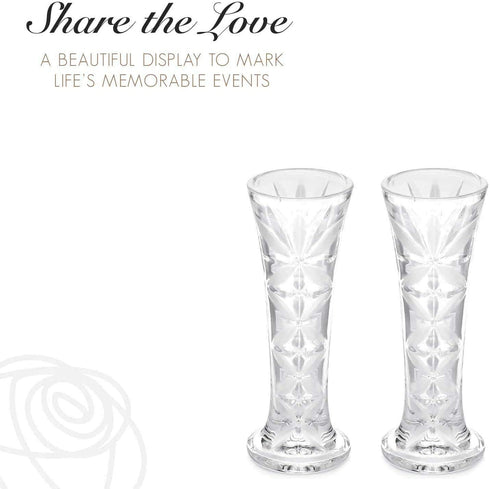 Forever Rose Crystal Bud Vase, Decorative Crystal Clear Glass Bud Vase, Perfect for Your One of a Kind Forever Roses, 7? Tall