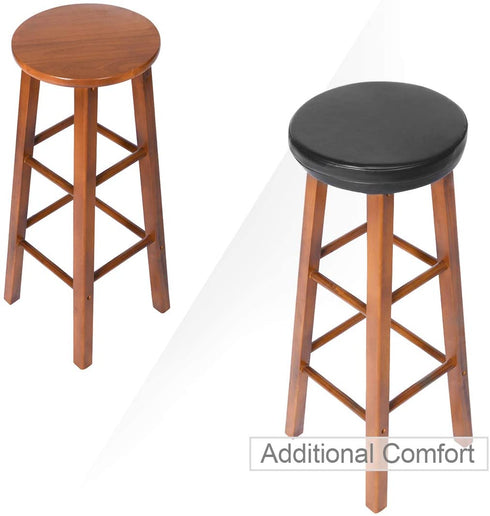 Shinnwa Bar Stool Cushion Round Foam Padded Seat Cushions Waterproof Leather Bar Stool Covers with Elastic and Non Slip Bottom 13 Inch Black