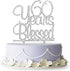 60 Years Blessed Cake Topper- 60th Birthday/Anniversary Party Decorations (Silver)