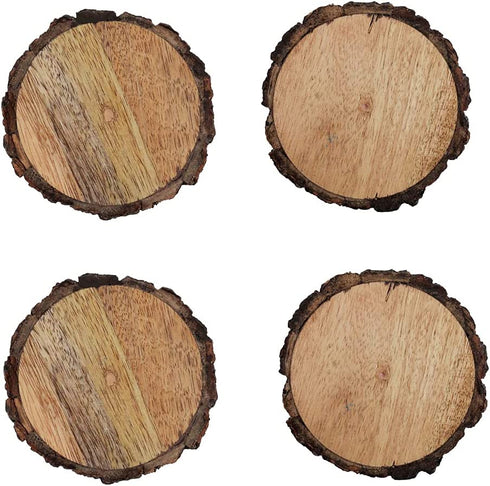 Table Coasters Wooden Coaster Drink Coasters for Tabletop Protection Outdoor Coasters Coffee Table Coasters Set of 12 - Cup Mat Rectangular Drink Hot Pads Mats Set - Natural