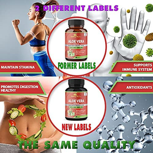 Organic Aloe Vera Extract Capsules Equivalent to 80100MG & Turmeric, Ginger, Fennel| Support Immune, Digestion| Natural Anti-Inflammatory, Antioxidants| Multi Nutrients, Vitamins, Minerals Supplement
