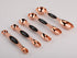 Magnetic Measuring Spoons Stainless Steel Copper Plated Rose Gold Dual Side for Dry and Liquid Ingredients Set of 5