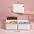 MineSign Snack Container Divided Veggie Serving Tray with Lid Salad Keeper with 4 Removable Boxes Stackable Refrigerator Organizer Bins Food Storage Organizer Produce Saver for Meal Prep