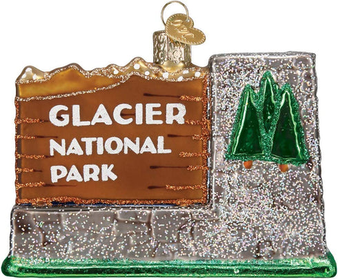 Old World Christmas Ornaments: State Parks Glass Blown Ornaments for Christmas Tree, Glacier National