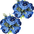 Nubry 2pcs Artificial Peony Silk Flowers Bouquet for Wedding Home Garden Party Decoration (Blue)