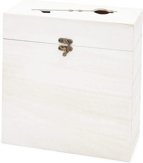 Juvale Rustic Card Box for Wedding (White, Pack of 1)