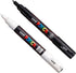 Posca PC-1M Paint Art Marker Pens - Fabric Glass Metal Pen - Set of Black + White (1 of Each)