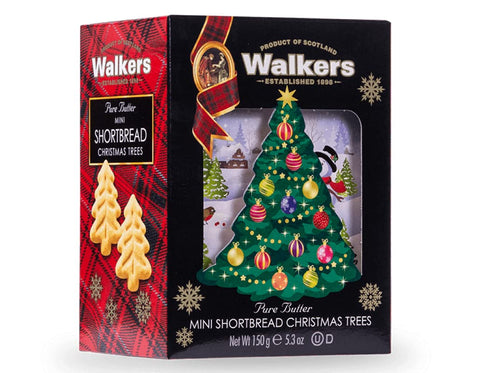 Walker's Shortbread Christmas Tree Shaped Mini Holiday Cookies, Pure Butter Shortbread Cookies, 5.3 Oz Box