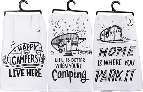 Primitives by Kathy Kitchen Towel Bundle - Happy Campers, Park It, Better Camping