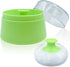 BPA Free Baby Powder Puff Box, Large 2.8" Fluffy Body After-Bath Powder Case, Baby Care Face/Body Villus Powder Puff Container, Makeup Cosmetic Talcum Powder Container with Hand Holder (Green)