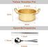 AHIER Ramen Pot, Korean Ramen Cooking Pot With Lid Spoon and Chopsticks (1pair), Korean Ramen Noodle Pot Fast Heating For Kitchen Cookware (Double handle) (6.3in)