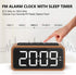Radio Alarm Clock, Large LED Display Wood Digital FM Alarm Clock, Adjustable Brightness Dimmer and Snooze, Simple LED Clock with Dual Alarm, 12/24 Hour, Powered by AC Adapter (White LED)