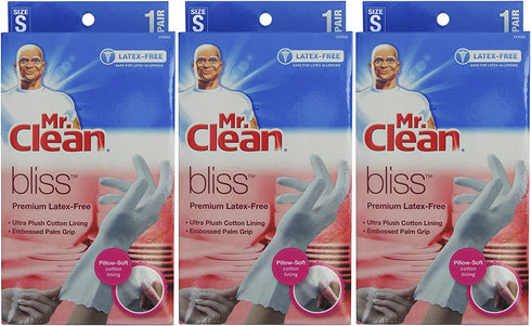 Mr. Clean Bliss Premium Latex-Free Gloves, Small, 3 pairs