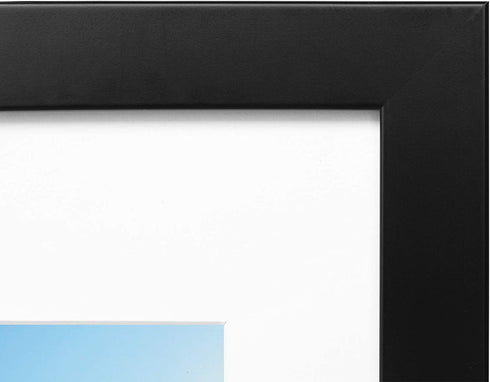 Golden State Art, 11x14 Black Photo Wood Frame with Real Glass and White Mat for 8x10 Picture