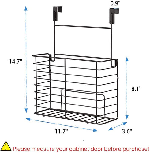 TreeLen 2PK- Kitchen Cabinet Organizer for Cutting Boards Over The Cabinet Organizer Wall Door Mount Foil Holders Rack for Kitchen Bathroom Pantry-Bronze ¦