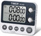 HomeMall Digital Dual Kitchen Timer, Cooking Timer, Dual Count Up ? Down Timer with Magnetic Back, Large Display, Adjustable Volume and Flashing Alarm Light, ON/Off Switch Stopwatch, Battery Included