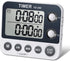 HomeMall Digital Dual Kitchen Timer, Cooking Timer, Dual Count Up ? Down Timer with Magnetic Back, Large Display, Adjustable Volume and Flashing Alarm Light, ON/Off Switch Stopwatch, Battery Included
