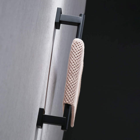 Miyili Matte Black 12-Inch Towel Bar SUS 304 Stainless Steel Hand Towel Holder for Bathroom or Kitchen Wall Mount, A02B30A