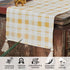 Folkulture Gingham Table Runner with Tassels for Home Dining Table, Farmhouse Style D©cor or Kitchen, 100% Cotton Linen Yellow Sand Boho Table Runner, 14 x 108 inch Long