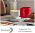 DOWAN Porcelain Butter Keeper Crock, French Butter Dish with Lid, Embossed Butter Container for Soft Butter, Big Capacity & Humanized Water Line, Red