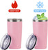 2 Pack Travel Tumblers, 20 Oz Stainless Steel Tumblers with Lids Straws, Vacuum Insulated Tumblers, Double Wall Travel Tumblers, Powder Coated Insulated Coffee Cup for Hot and Cold Drinks, Pink