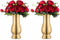 Nuptio 2 Pcs Wedding Centerpieces for Tables, 8.86in Tall Metal Flower Vase Decorations, Gold Centerpiece for Table, Flower Vases for Living Room Dining Room Office Party Reception Decor