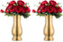 Nuptio 2 Pcs Wedding Centerpieces for Tables, 8.86in Tall Metal Flower Vase Decorations, Gold Centerpiece for Table, Flower Vases for Living Room Dining Room Office Party Reception Decor