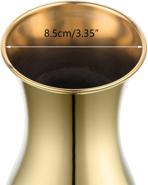Nuptio 2 Pcs Wedding Centerpieces for Tables, 8.86in Tall Metal Flower Vase Decorations, Gold Centerpiece for Table, Flower Vases for Living Room Dining Room Office Party Reception Decor