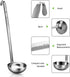 meekoo 3 Pieces Stainless Steel Ladle Soup Handle Ladle with Pouring Rim for Kitchen Cooking Soup Sauce (10 oz)