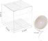 Jutieuo 100 Pack Clear Boxes for Favors 2x2x2 Inches with White Silk Ribbon, Transparent Cube Candy Boxes for Wedding Baby Shower Birthday Party Favor Boxes, Individual Macaron Display Packaging Box