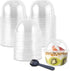 50 Pack 9oz Plastic Clear Dessert Cups with Dome Lids No Hole Disposable Snack Bowls for Ice Cream, Cake, Fruit, Parfait, Pudding and Jello Shot