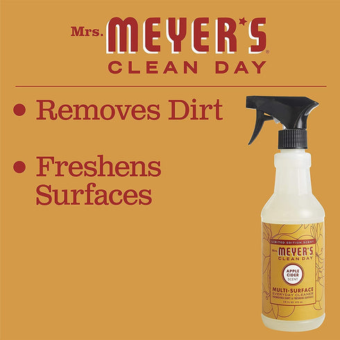 Mrs. Meyers Clean Day Multi Surface Everyday Cleaner, Acorn Spice Scent, Limited Edition Scent, Removes Dirt & Freshens Surfaces, 16 FL OZ Spray (Pack of 2)
